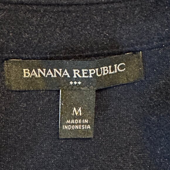 Banana Republic Melton Volume Preppy Jacket in Navy Blue Size Medium - Picture 6 of 11